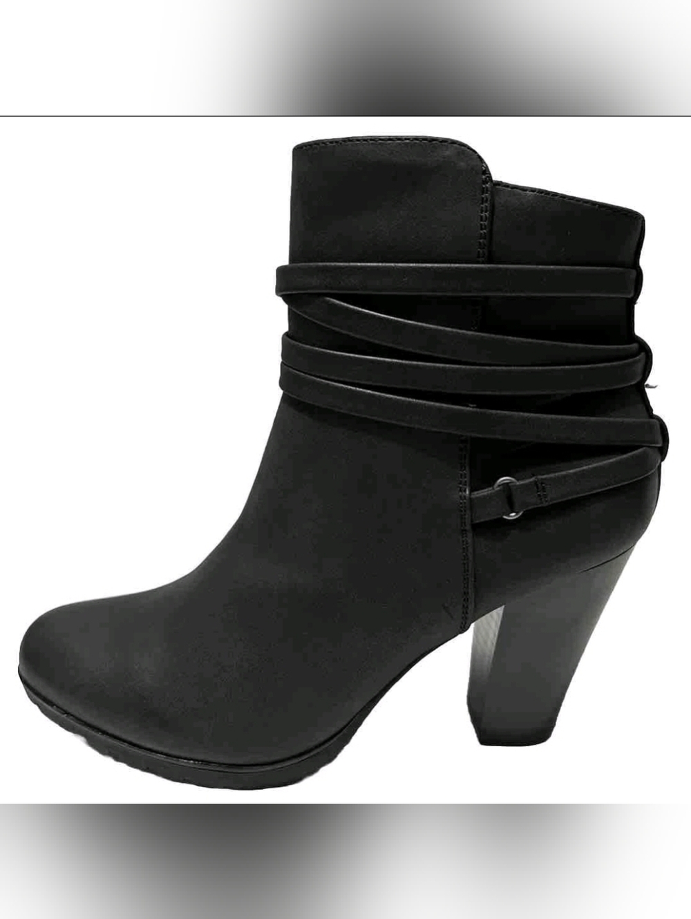 WHITE MOUNTAIN Women's Spade Heeled, Lug Sole, Wrapped  Ankle Booties